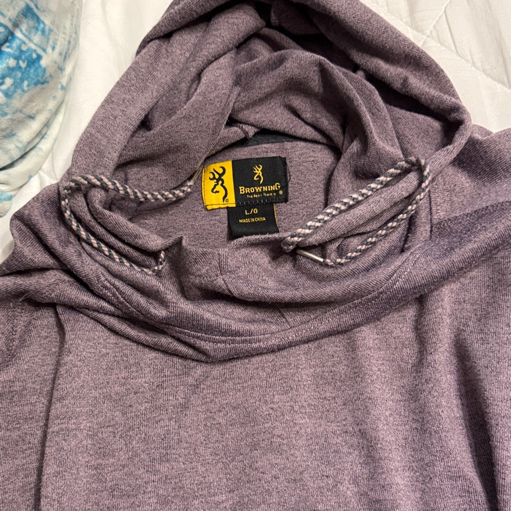 Browning Purple cowl neck Hooded Sweatshirt